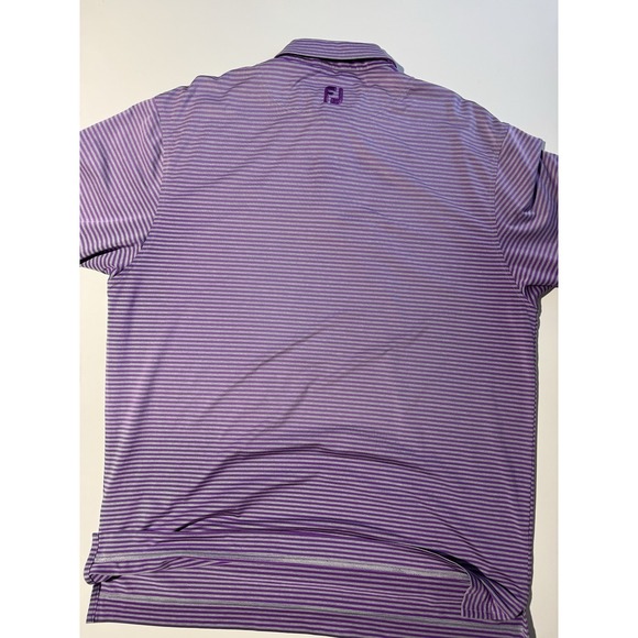 Footjoy Men's Duran Country Club Golf Polo Size Large Purple Grey Stripes - Picture 8 of 8